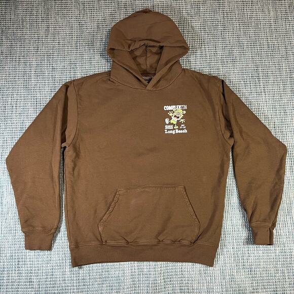 Complex Con x Verdy 2022 Long Beach Brown Pullover Hoodie Size M New - Picture 2 of 6